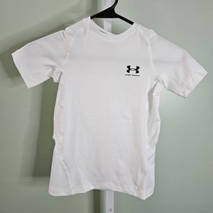 Under Armour Boys' HeatGear Short-Sleeve T-Shirt  Size YSM White